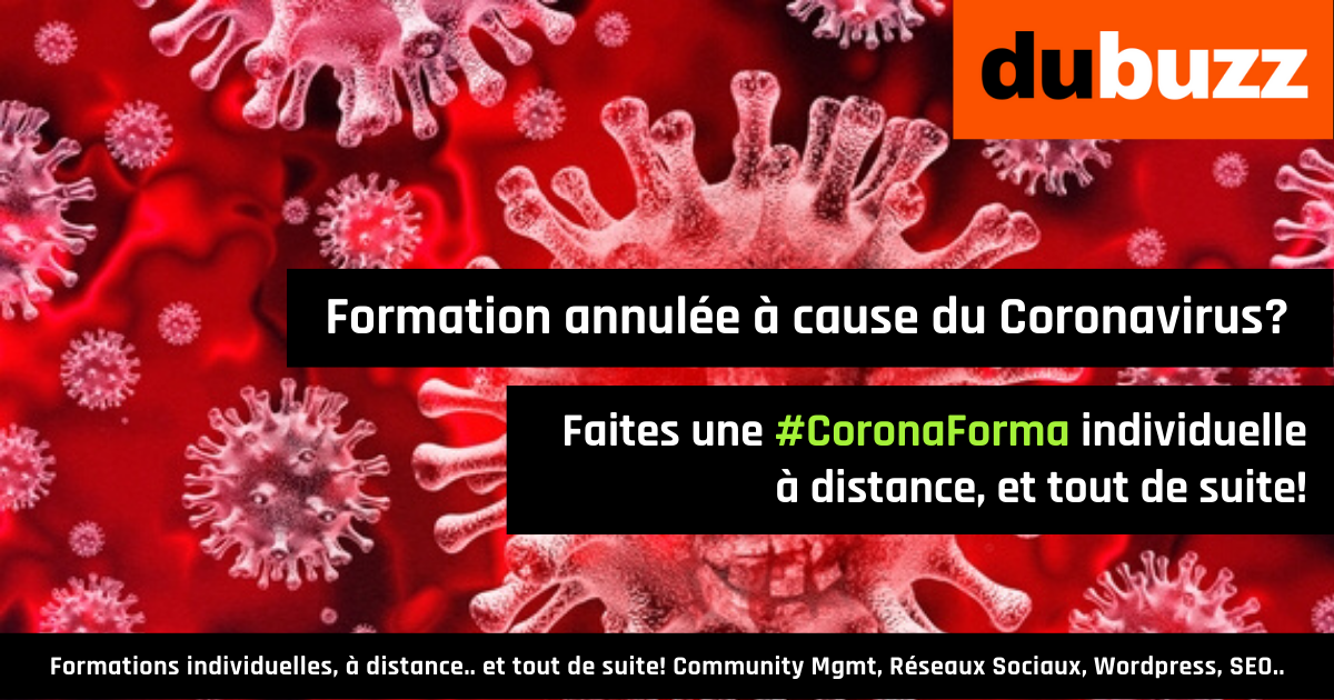 Les CoronaFormas: c'est pas un gros virus qui va nous empêcher de faire une petite formation