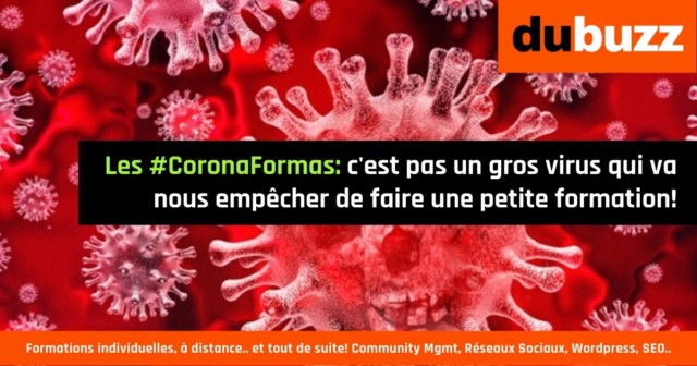 Les CoronaFormas: c'est pas un gros virus qui va nous empêcher de faire une petite formation